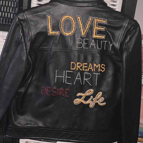 VALENTINO LEATHER BOMBER JACKET AUTHENTIC WORN 1x - Picture 5 of 8